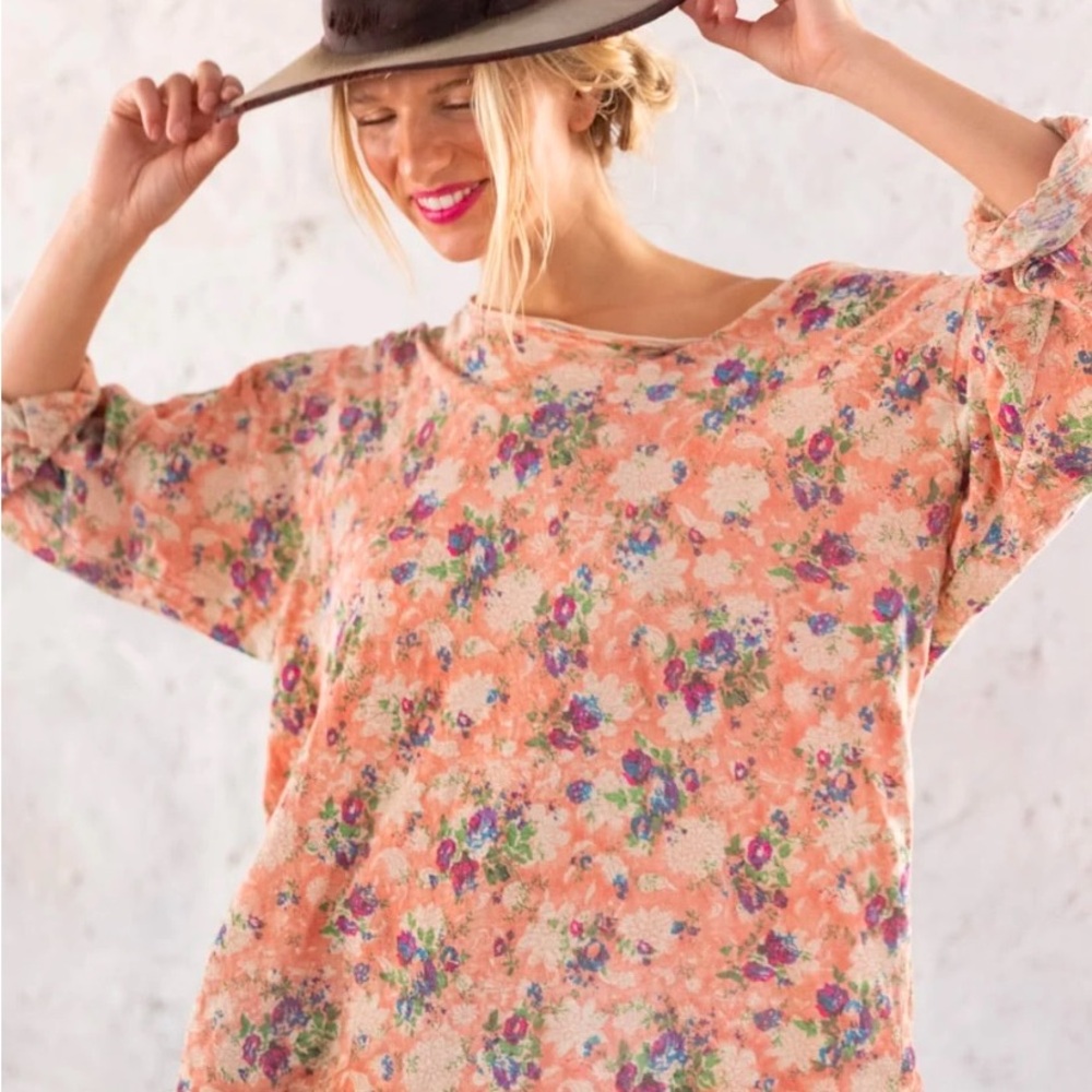 Magnolia Pearl Floral Blockprint Viggo Tee Mumbai